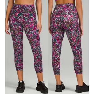 Lululemon Swift Speed High-Rise Crop Leggings Floral Electric Multi Women's US 6